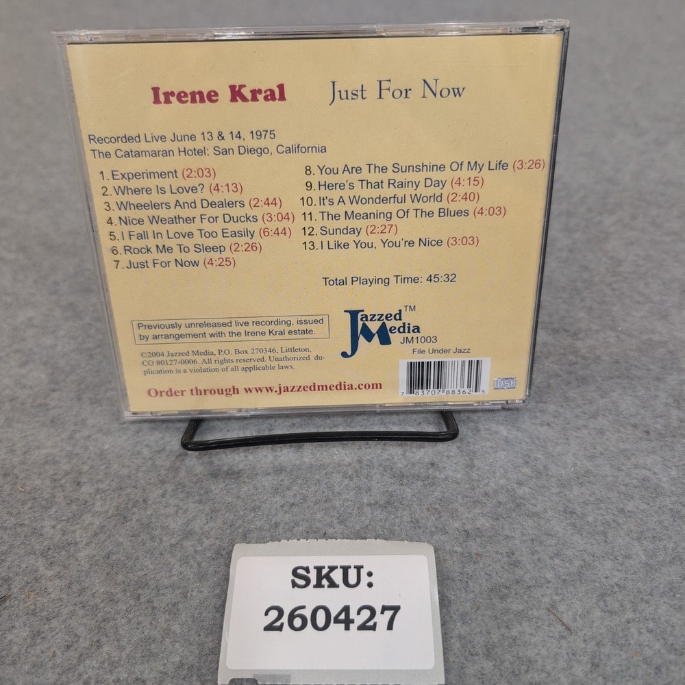 Irene Kral Just For Now Live 1975 Jazzed Media JM1003‎ Jazz Vocal CD - Picture 2 of 2